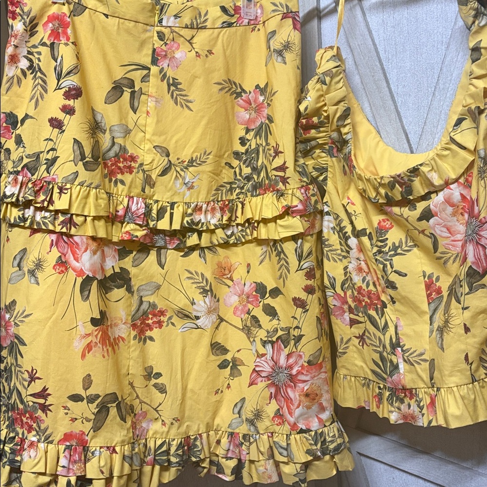 ANTONIO MELANI Yellow Floral Top and skirt set - Picture 5 of 5
